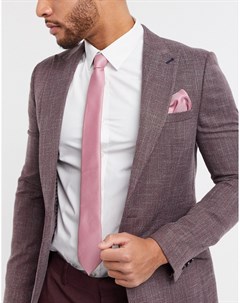 Розовый галстук и платок для нагрудного кармана Topman