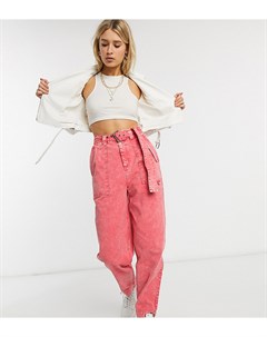 Широкие брюки с эффектом кислотной стирки и поясом ASOS DESIGN Tall Asos tall