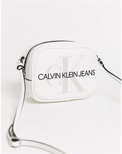 Белая каркасная сумка через плечо с логотипом Calvin klein jeans