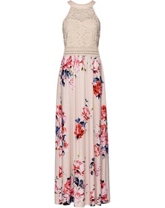 Платье с цветочным принтом и кружевом Bonprix