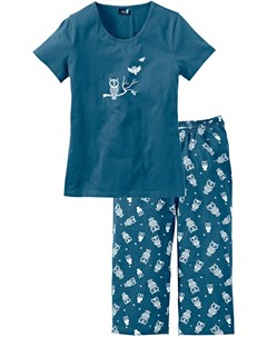 Пижама с брюками капри Bonprix