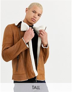 Коричневая дубленка Big Tall Burton menswear