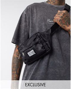 Черная сумка кошелек на пояс с логотипом Reclaimed vintage