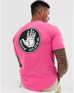 Розовая футболка с логотипом и принтом на спине Core Body glove