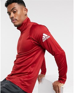 Красный свитшот с короткой молнией adidas Training Adidas performance