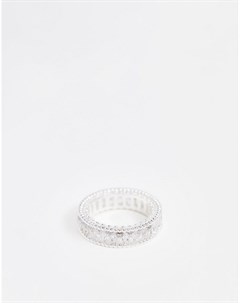 Серебристое кольцо с фианитами Asos design