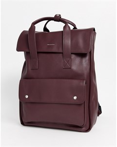 Бордовый рюкзак из искусственной кожи с двумя ремешками Asos design
