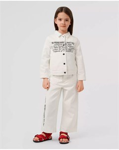 Белые джинсы с логотипом детские Burberry