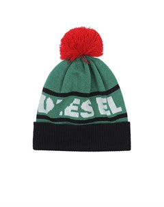 Зеленая шапка с принтом детская Diesel
