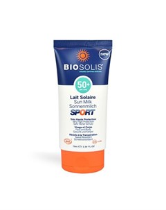 Солнцезащитное молочко для лица и тела SPF50 Sport 75мл Biosolis