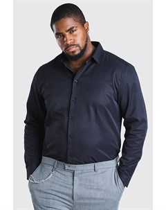 Из коллекции Big And Tall Текстурированная рубашка с длинными рукавами из изысканной ткани Boohoo