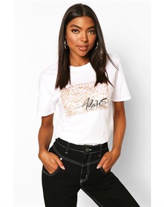 Из коллекции Tall футболка со слоганом Paris с леопардовым принтом Boohoo