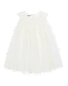 Белое платье с рюшами на кокетке детское Dior