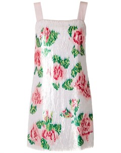 Платье мини с цветочным принтом и пайетками Dolce&gabbana