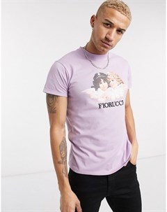 Лавандовая футболка с принтом ангелов в винтажном стиле Fiorucci
