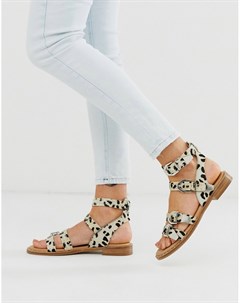 Кожаные сандалии с пряжками в стиле вестерн и принтом далматинец Bronx