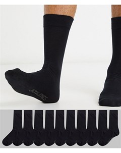 Набор из 10 пар черных носков Jack & jones