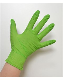 Перчатки нитриловые зеленые зеленое яблоко L Safe Care 100 шт Safe&care
