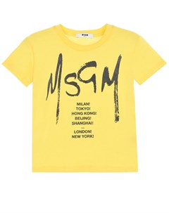 Желтая футболка с логотипом Msgm