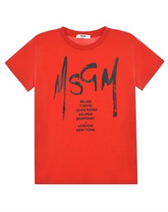 Красная футболка с логотипом Msgm
