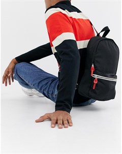 Черный рюкзак через плечо с красными вставками Asos design