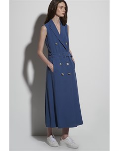Двубортное платье синего цвета Vassa&co