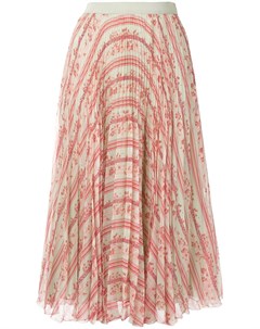 Плиссированная юбка миди с цветочным принтом Giambattista valli
