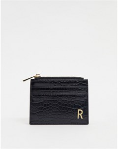 Черный кошелек и кредитница с буквой R Asos design