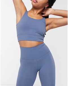 Синий серый кроп топ Nike Yoga luxe Nike training
