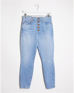 Синие джинсы скинни с завышенной талией Jeans Alice & olivia