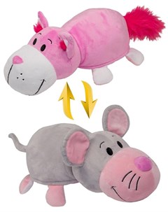 Мягкая игрушка Розовый кот Мышь 35 см Вывернушки 1toy
