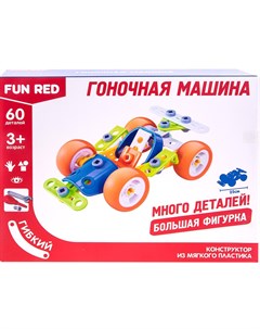 Гоночная машина 60 деталей гибкий конструктор Fun red