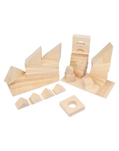 Конструктор деревянный 35 деталей неокрашенный в пакете Paremo