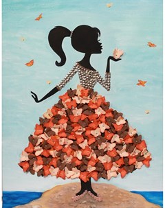 Мозаика из пайеток Девочка с бабочками МХ 22 Волшебная мастерская