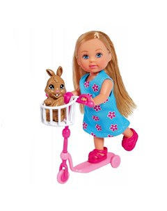 Кукла на самокате с кроликом Evi