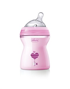 Бутылочка Natural Feeling силиконовая соска с наклоном ср поток PP 2 250 мл Pink 310205208 Chicco