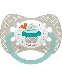 Пустышка Cupcake симметричная силиконовая 6 18 месяцев цвет серый 23 283 Canpol