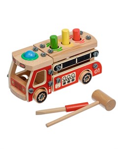 Деревянная развивающая игрушка стучалка конструктор Машинка Д033 Мир деревянных игрушек