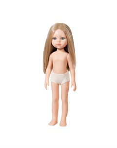 Кукла Карла без одежды 32 см прямые волосы без челки синие глаза пробор по центру Paola reina