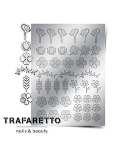 Металлизированные наклейки FL 01 серебро Trafaretto