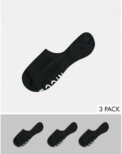 Набор из 3 пар черных носков невидимок Nicce