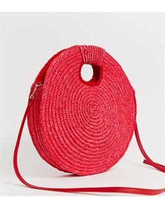 Эксклюзивная ярко красная соломенная сумка через плечо с ручкой South beach