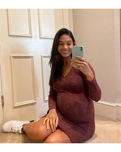 Бордовое платье джемпер New look maternity