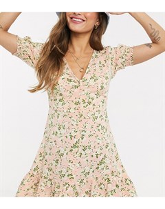 Розовое чайное платье на пуговицах Petite Miss selfridge