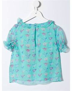 Блузка свободного кроя с цветочным принтом Emporio armani kids