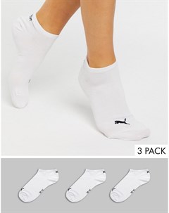 Набор из 3 пар белых спортивных носков невидимок Puma