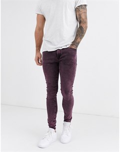 Фиолетовые джинсы с эффектом кислотной стирки River island