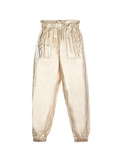 Золотистые брюки с эластичным поясом Monnalisa