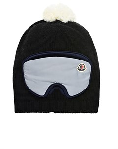 Черная шапка с декором лыжная маска Moncler