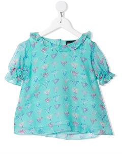 Блузка свободного кроя с цветочным принтом Emporio armani kids
